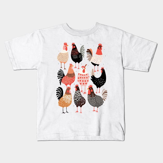 Winging It: Playful Chicken Graphic Tee Kids T-Shirt by Indigo Lake